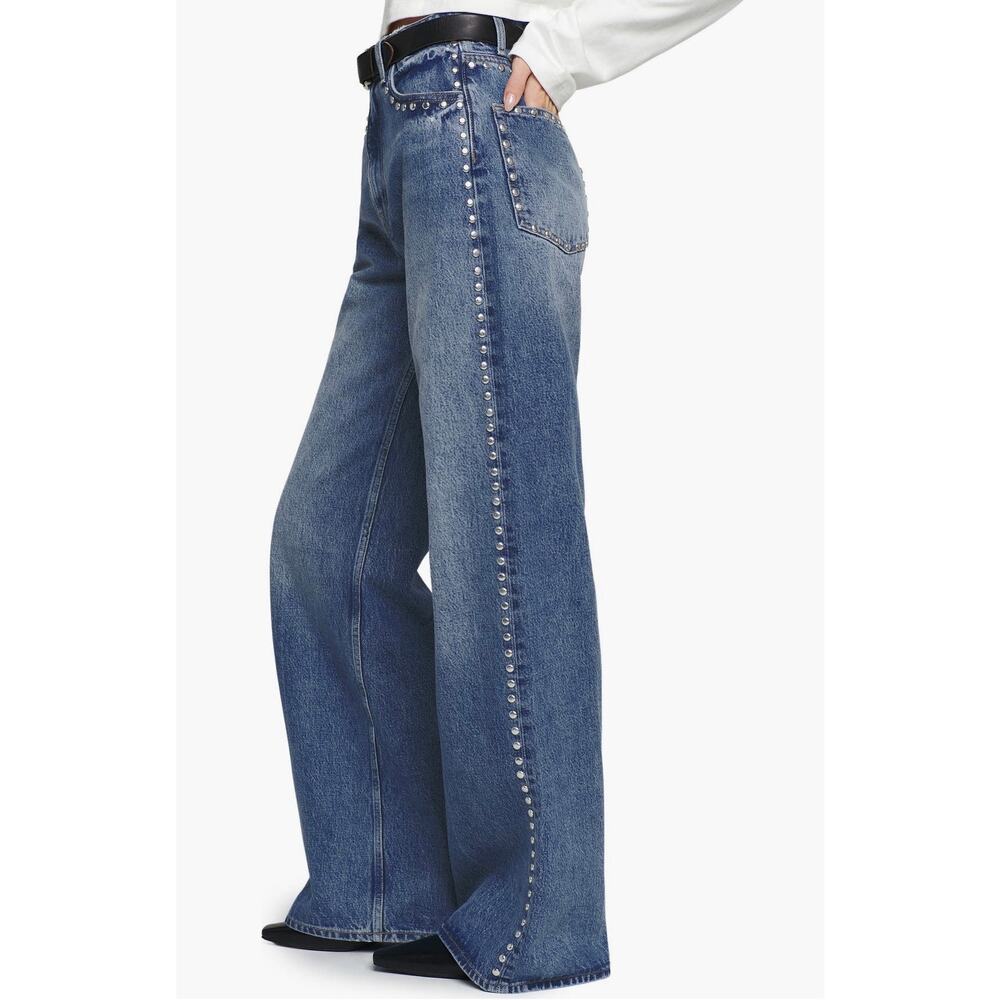 Reformation Cary Studded High Waist Wide Leg Jeans Size 29 New - Picture 3 of 6